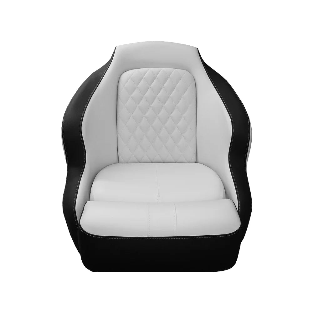 TACO Marine Anclote Bucket Seat, Integrated Seat Suspension, Adjustable Bolster, 5.25 in 4-Hole Pedestal Mount