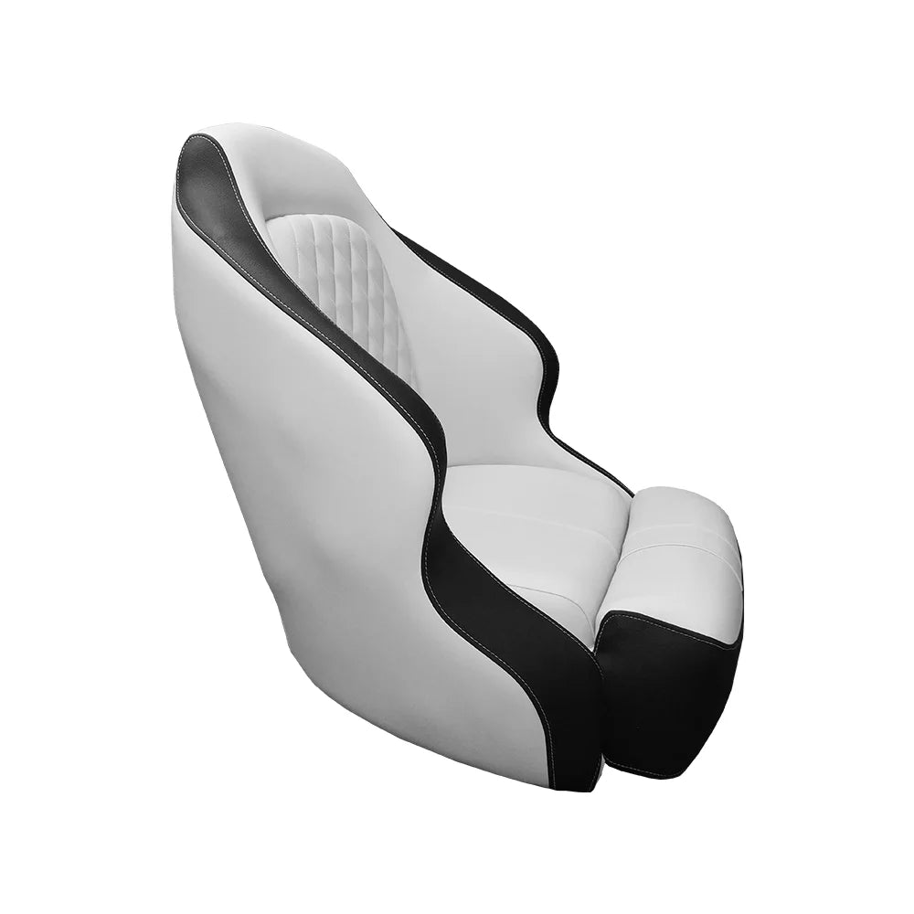 TACO Marine Anclote Bucket Seat, Integrated Seat Suspension, Adjustable Bolster, 5.25 in 4-Hole Pedestal Mount