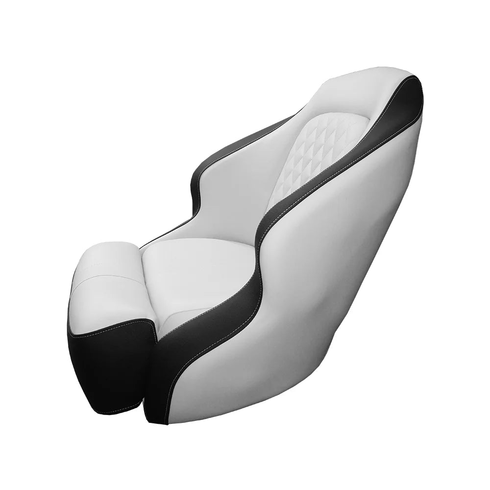 TACO Marine Anclote Bucket Seat, Integrated Seat Suspension, Adjustable Bolster, 5.25 in 4-Hole Pedestal Mount