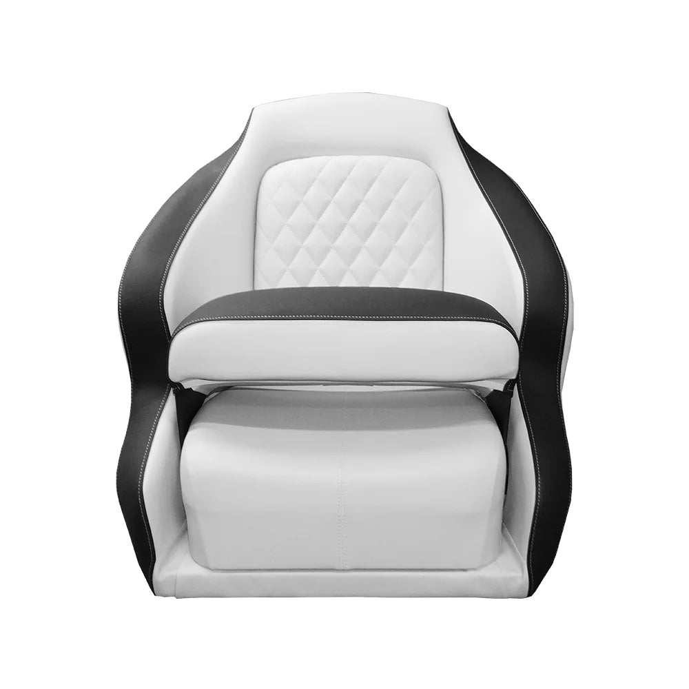 TACO Marine Anclote Bucket Seat, Integrated Seat Suspension, Adjustable Bolster, 5.25 in 4-Hole Pedestal Mount