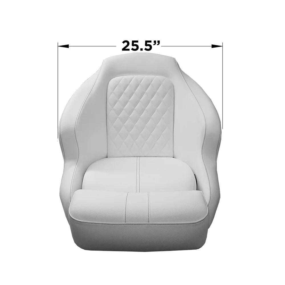 TACO Marine Anclote Bucket Seat, Integrated Seat Suspension, Adjustable Bolster, 5.25 in 4-Hole Pedestal Mount