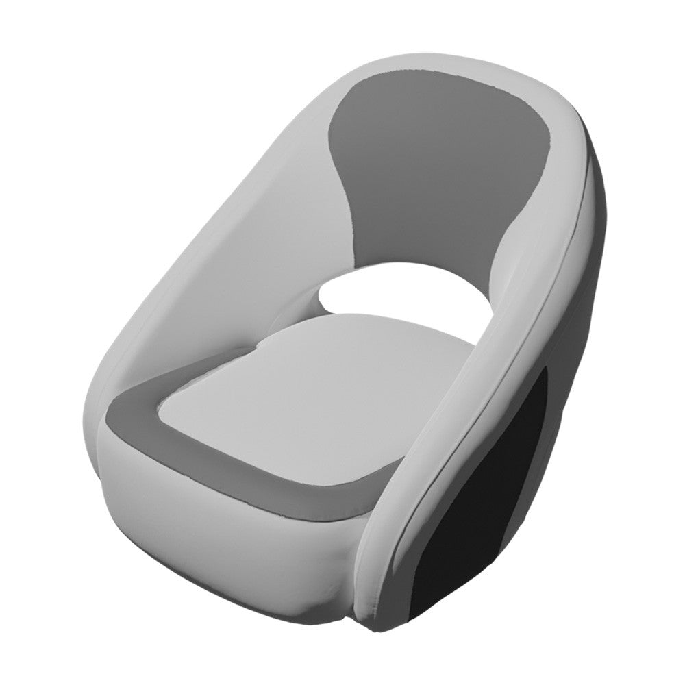 TACO Marine Anclote Bucket Seat, Integrated Seat Suspension, Adjustable Bolster, 5.25 in 4-Hole Pedestal Mount