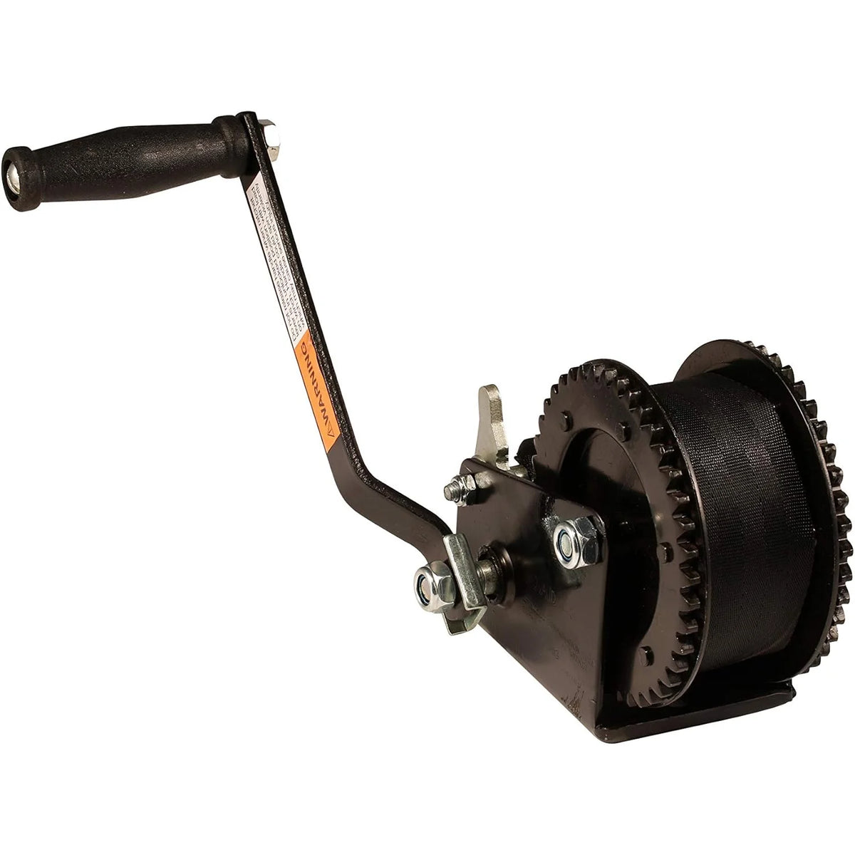 Attwood Marine Boat Trailer Winch, 2 in x 20 ft Nylon Strap, 4.1:1 Gear Ratio, 3-Position Pawl