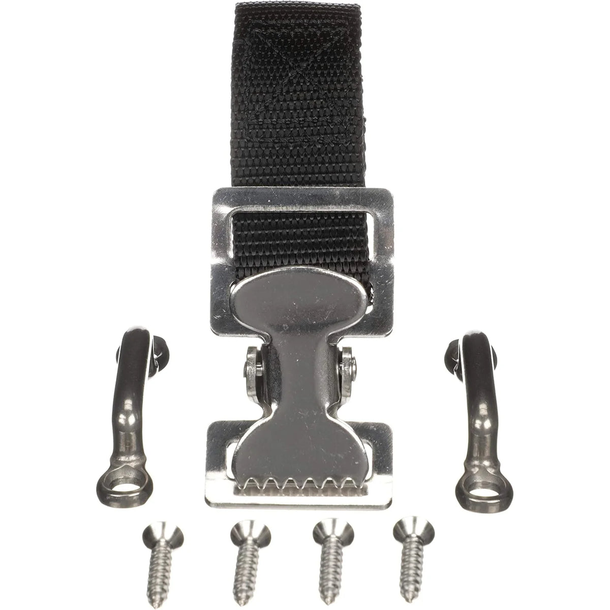 Attwood Marine Fuel Tank Strap Set, 1 in White Nylon Strap, Quick-Release Buckle, Footman Loops