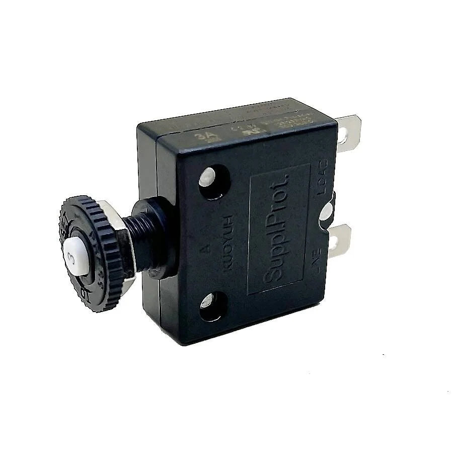 Blue Sea Systems Push Button Reset Only Quick Connect Circuit Breaker, 32V DC, Panel Mount, Thermal Trip, Ignition Protected