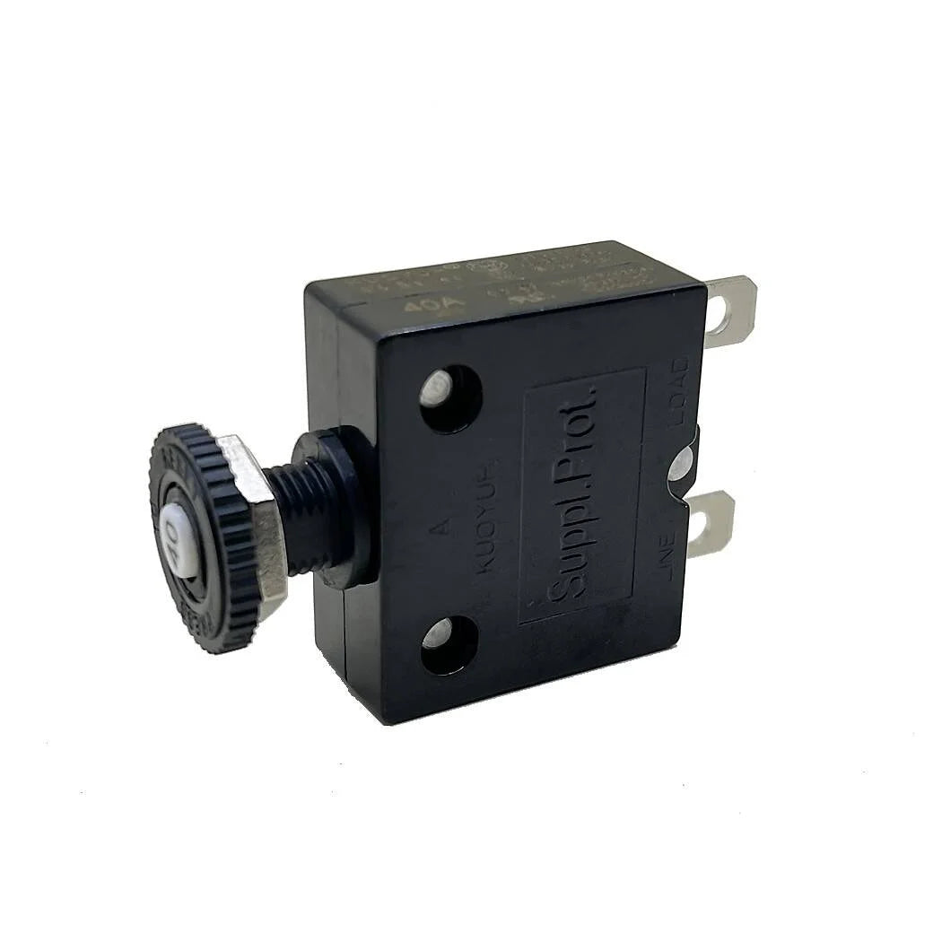 Blue Sea Systems Push Button Reset Only Quick Connect Circuit Breaker, 32V DC, Panel Mount, Thermal Trip, Ignition Protected