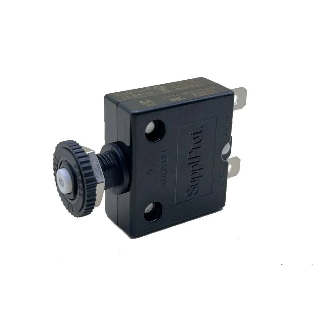 Blue Sea Systems Push Button Reset Only Quick Connect Circuit Breaker, 32V DC, Panel Mount, Thermal Trip, Ignition Protected