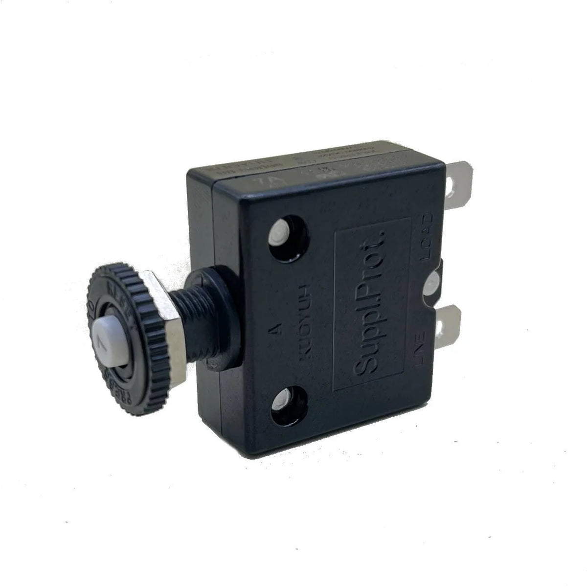 Blue Sea Systems Push Button Reset Only Quick Connect Circuit Breaker, 32V DC, Panel Mount, Thermal Trip, Ignition Protected