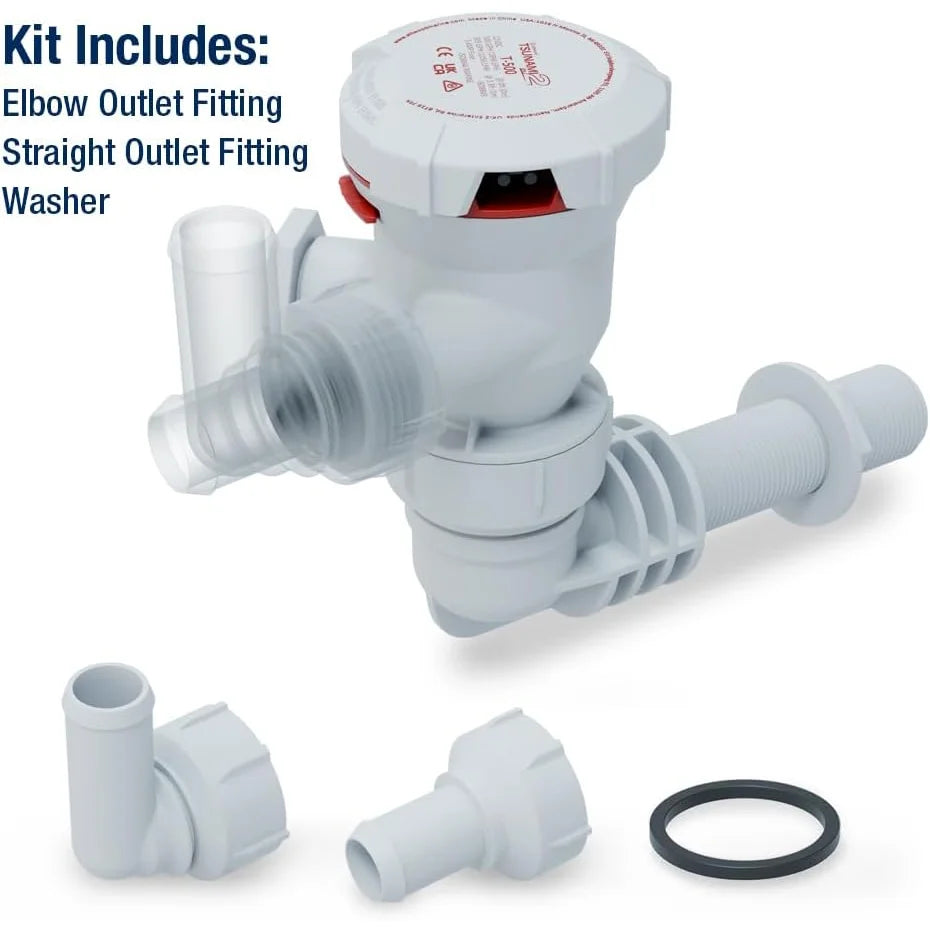 Attwood Marine Tsunami Mk2 T500 Livewell Aerator Pump, 12V, 500 GPH