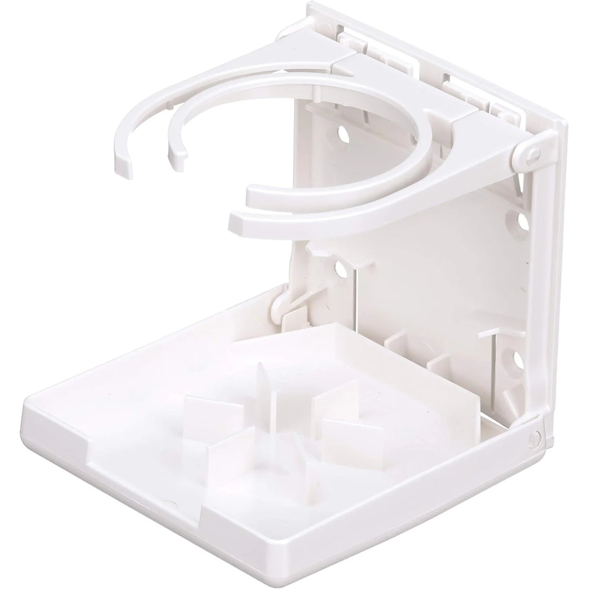 Attwood Marine Fold-Up Drink Holder, Dual Ring, Polycarbonate, 7/8 in Closed Depth