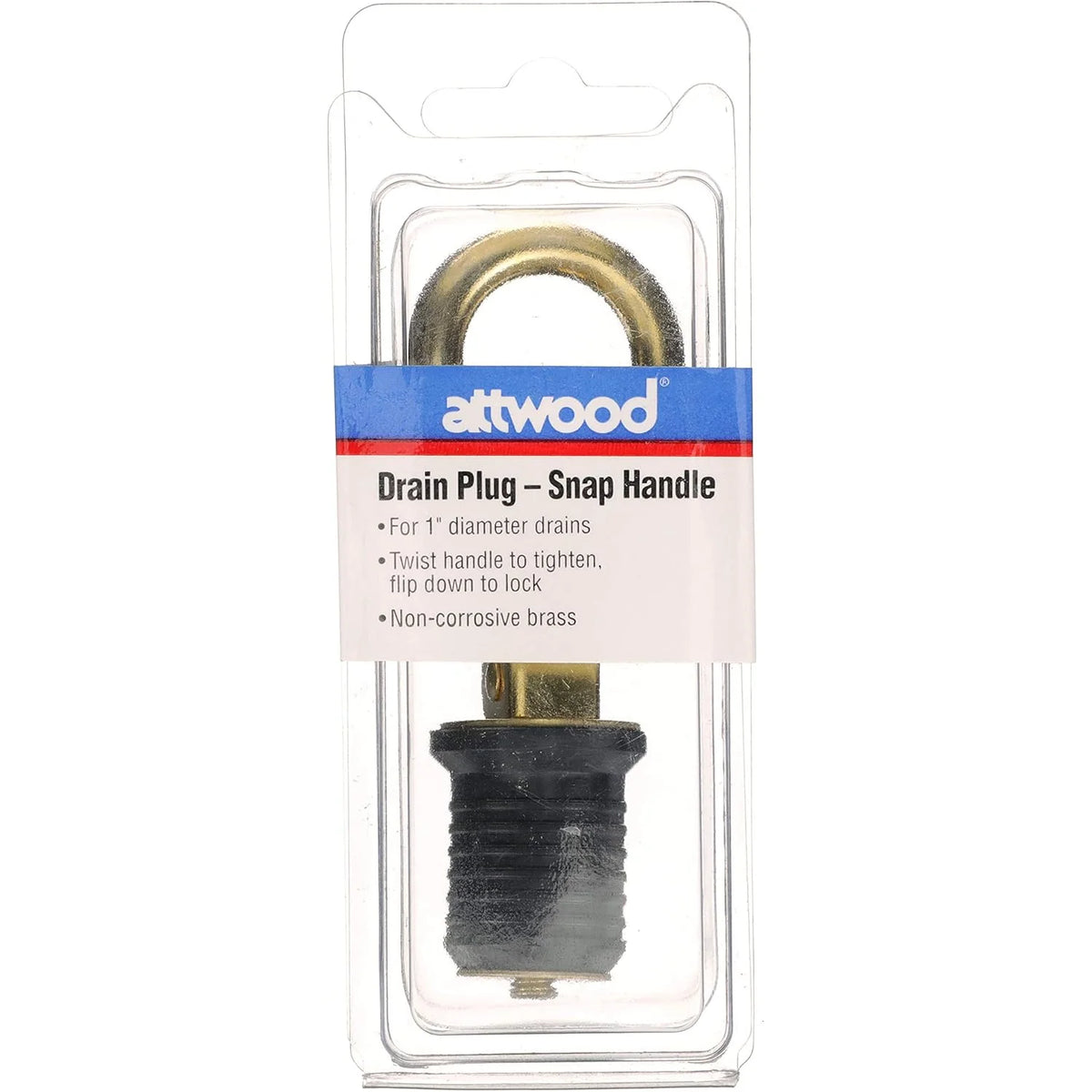 Attwood Marine Snap-Handle Drain Plug, For 1 in Drains