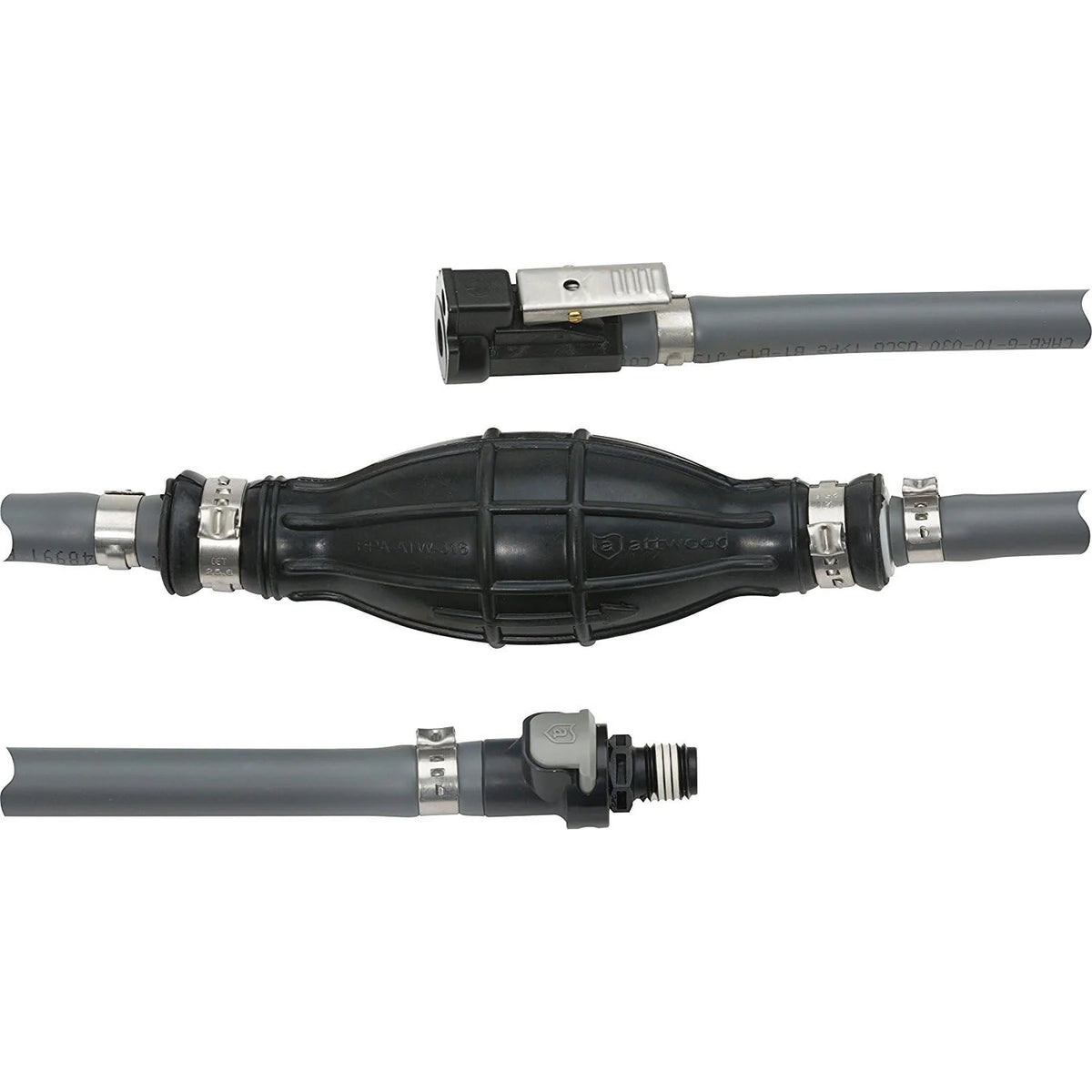 Attwood Marine Yamaha Fuel Line Kit, 6 ft x 3/8 in, Universal Sprayless Connector, Low-Permeation Primer Bulb, Ethanol Compatible