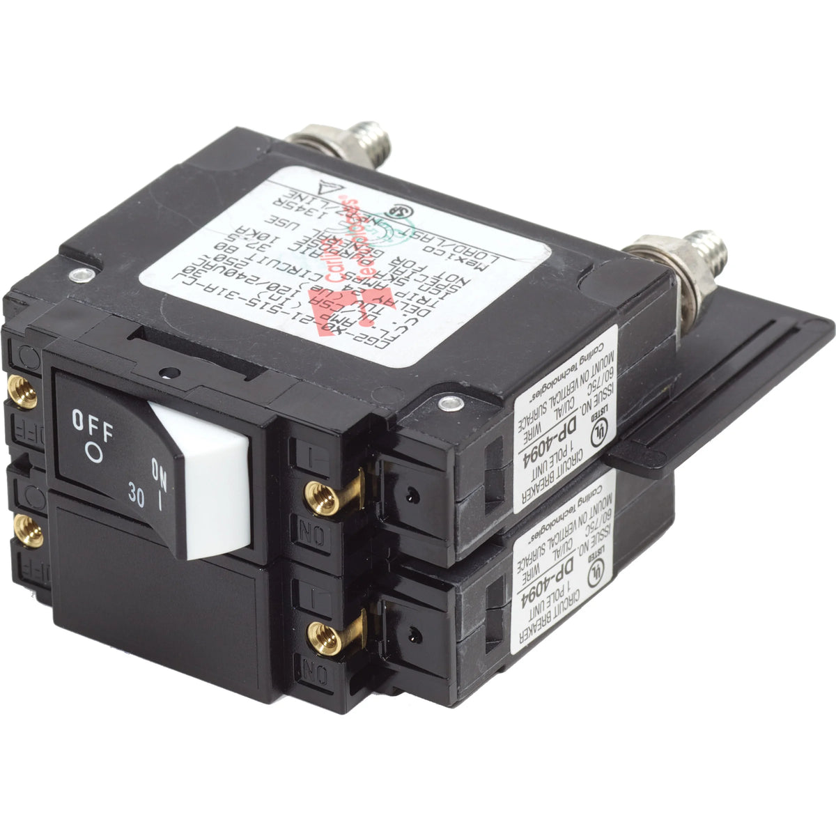 Blue Sea Systems UL-489 Circuit Breaker, 250V AC, 2-Pole, Raised Rocker