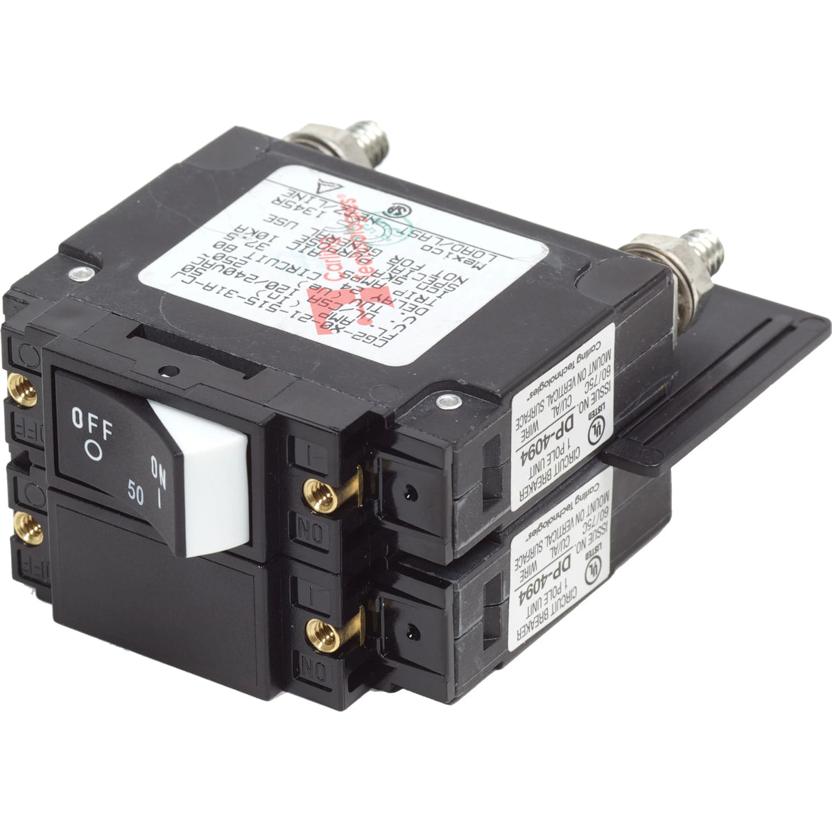 Blue Sea Systems UL-489 Circuit Breaker, 250V AC, 2-Pole, Raised Rocker