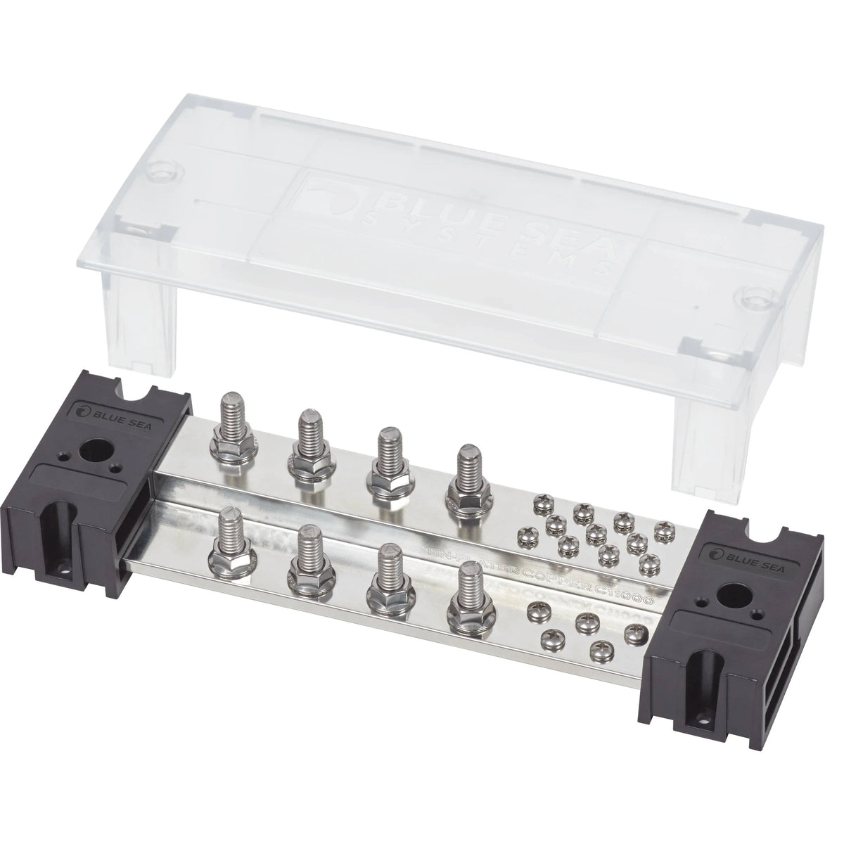 Blue Sea Systems PowerBar 1000 Busbar, 1000A, 150V, Tin-Plated Copper, Snap-On Insulating Cover