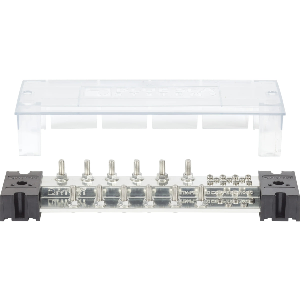 Blue Sea Systems PowerBar 1000 Busbar, 1000A, 150V, Tin-Plated Copper, Snap-On Insulating Cover