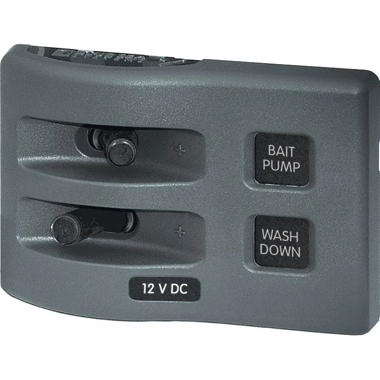 Blue Sea Systems WeatherDeck Waterproof Switch Only Panel, 12V/24V DC, IP67, 15A per Circuit