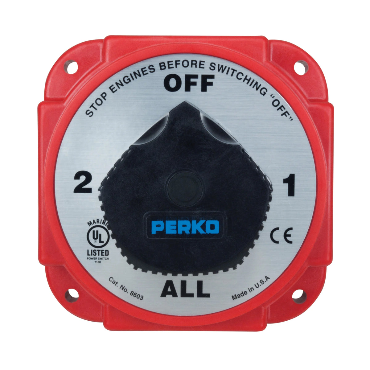 Perko Battery Switch, 6-32V, Ignition Protected, Surface Mount
