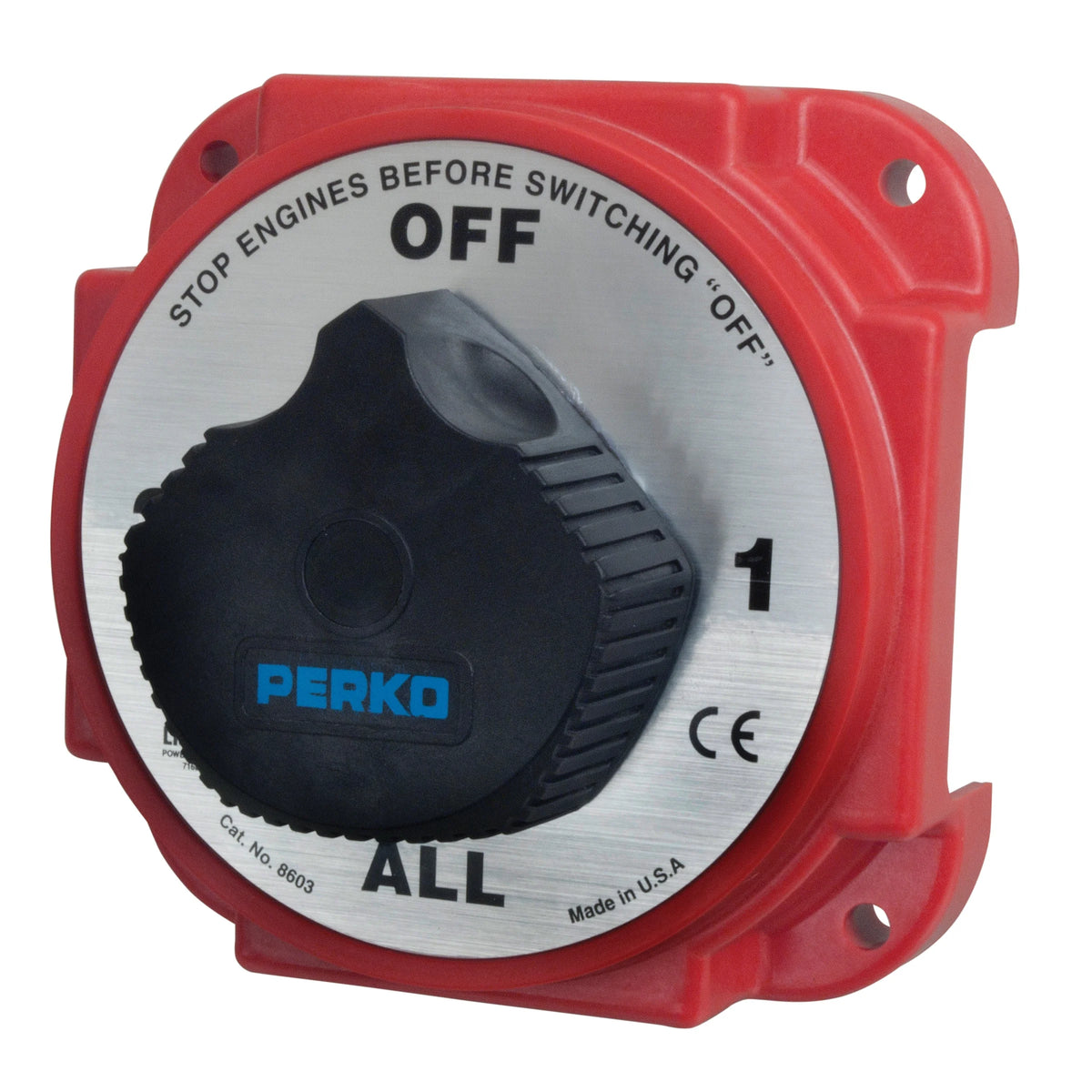Perko Battery Switch, 6-32V, Ignition Protected, Surface Mount