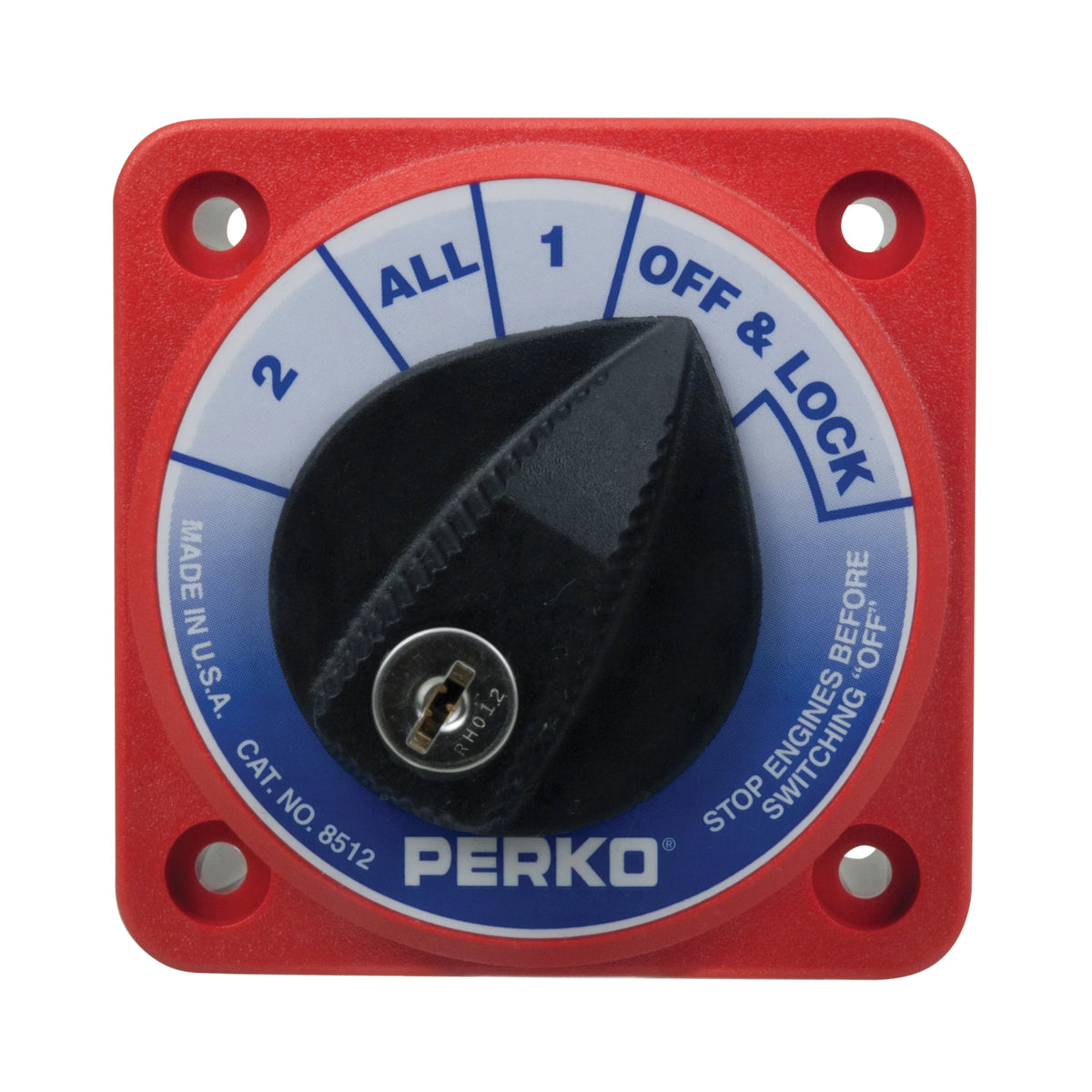 Perko Battery Switch, 6-32V, Ignition Protected, Surface Mount