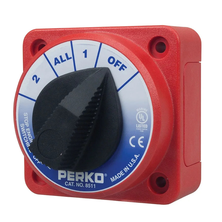 Perko Battery Switch, 6-32V, Ignition Protected, Surface Mount