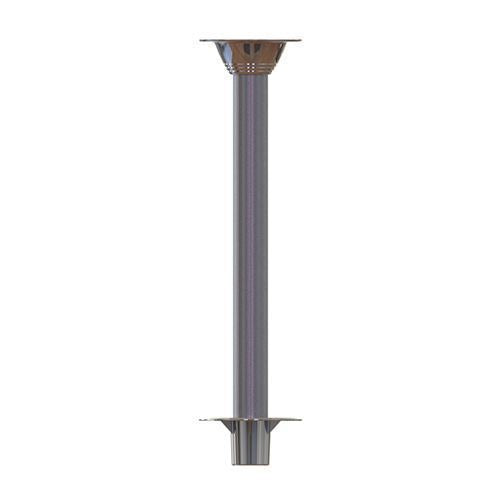 TACO Marine Zwaardvis Table Pedestal Base, For 2-3/8 in (60mm) Column, Aluminum, Brite Anodized