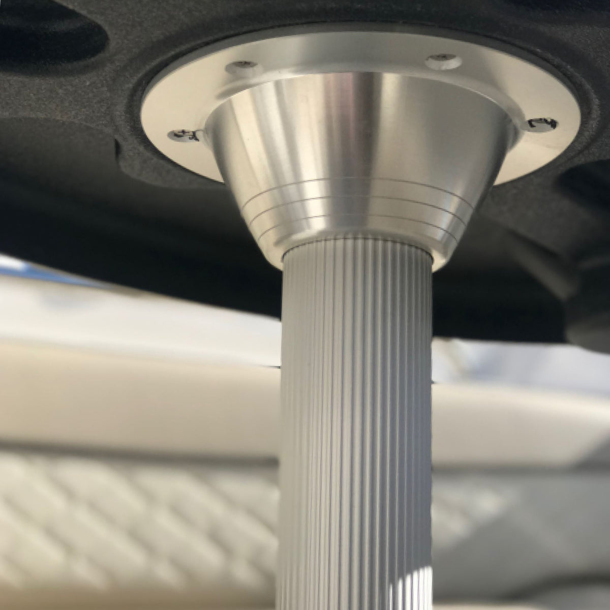 TACO Marine Zwaardvis Table Pedestal Base, For 2-3/8 in (60mm) Column, Aluminum, Brite Anodized