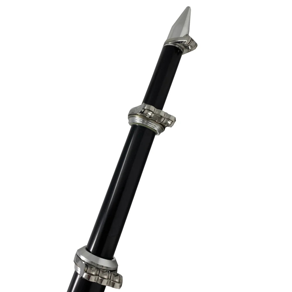TACO Marine 18 ft Deluxe Aluminum Tele-Outrigger Poles, Pair, For GS-280/2801/380/390/400 Mounts, 1-1/2 in Butt, 360 Degree Swivel Collars