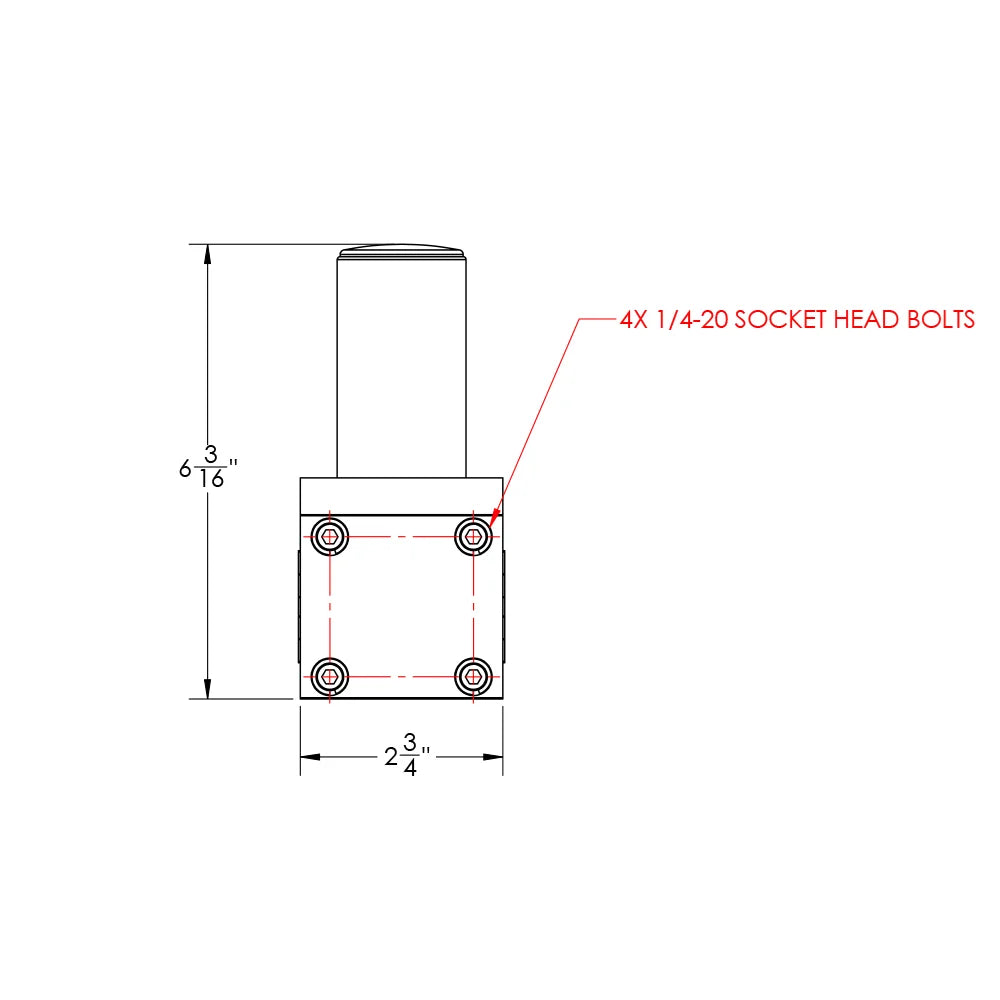 TACO Marine ShadeFin Mini Rail Mount, 6061 Aluminum, Type-304 SS Screws, Misty Silver Finish