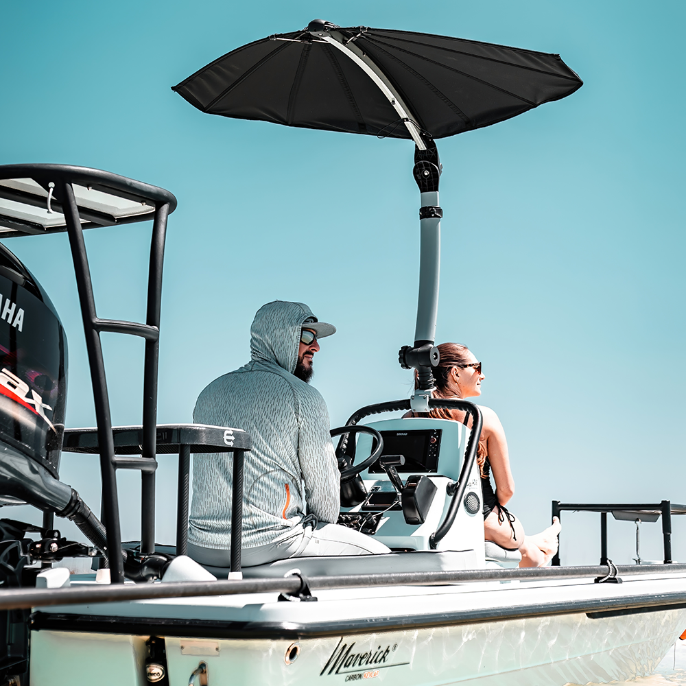 TACO Marine ShadeFin Mini Rail Mount, 6061 Aluminum, Type-304 SS Screws, Misty Silver Finish