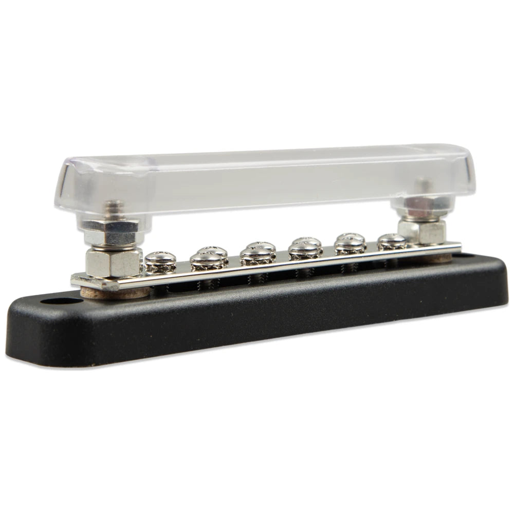 Victron Energy 2P Busbar with Cover, 150A, 70VDC, Tin-Plated Copper Strip