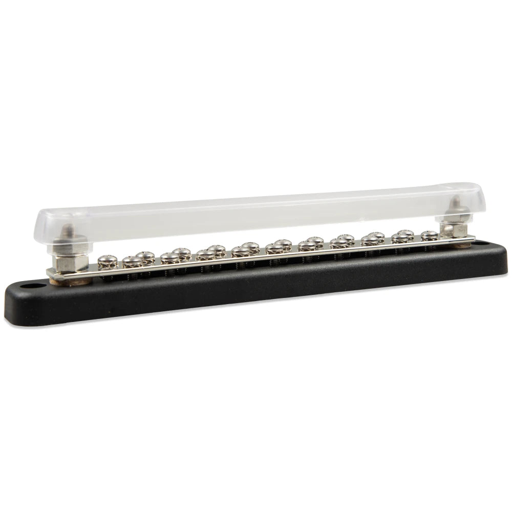 Victron Energy 2P Busbar with Cover, 150A, 70VDC, Tin-Plated Copper Strip