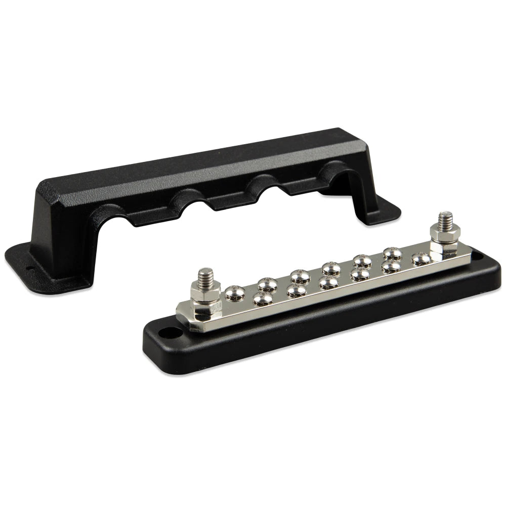 Victron Energy 250A 2P Busbar with Cover, 70VDC, 5/16 in Studs