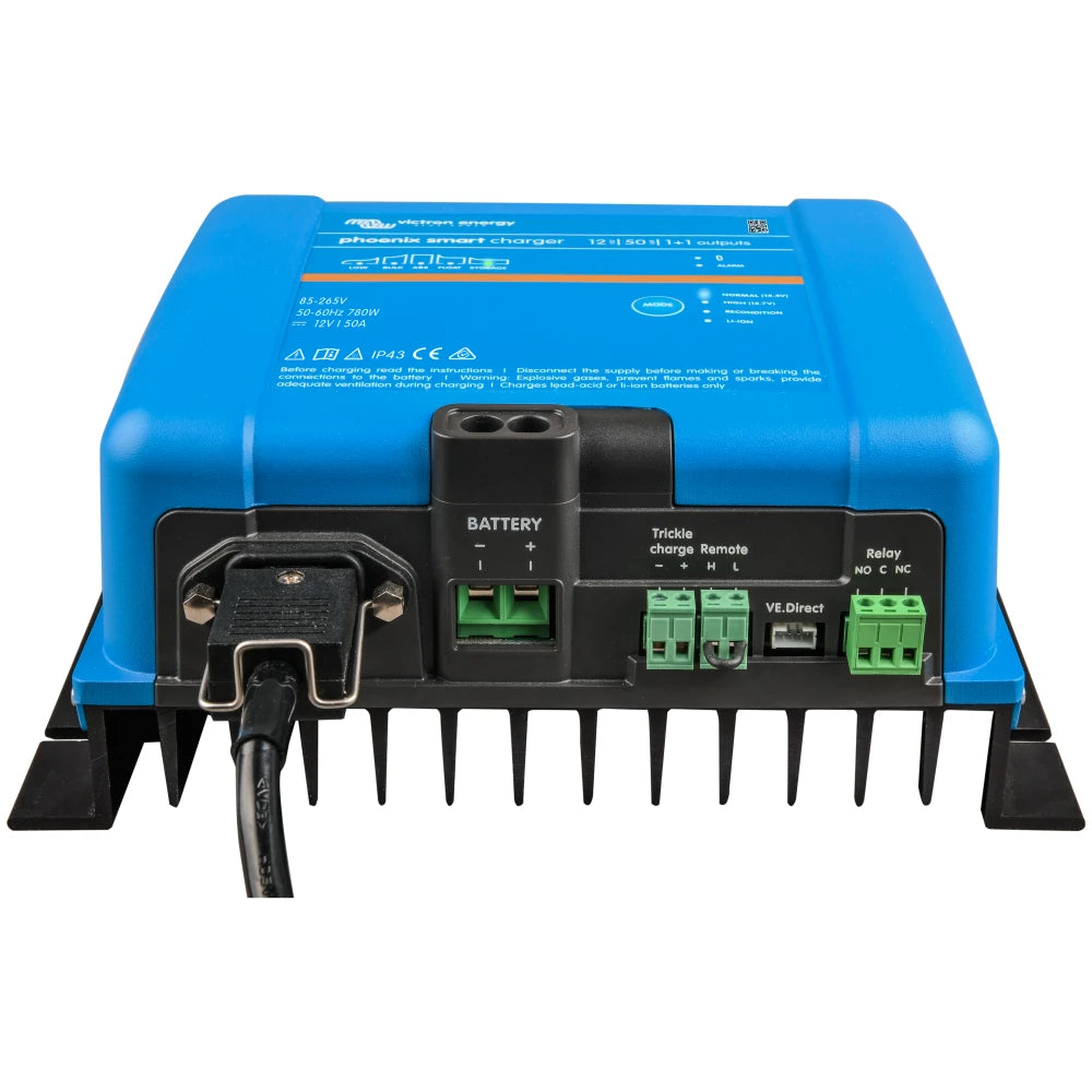 Victron Energy Phoenix Smart IP43 Battery Charger, 1+1 Output, 120-240V AC, Bluetooth
