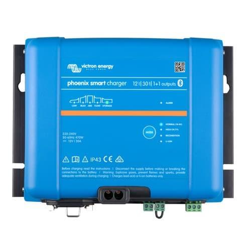 Victron Energy Phoenix Smart IP43 Battery Charger, 1+1 Output, 120-240V AC, Bluetooth