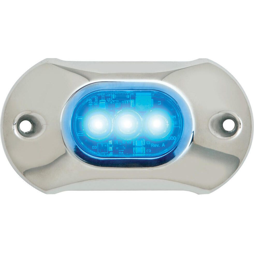 Attwood Marine LightArmor HP Series Underwater LED Light, 4 in, 800 lm, Surface Mount, 3 LED, SS316 Cover