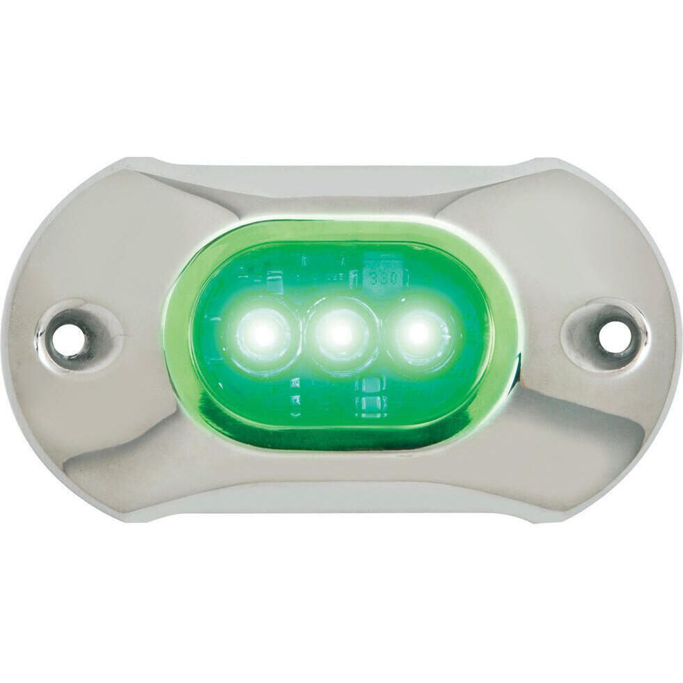 Attwood Marine LightArmor HP Series Underwater LED Light, 4 in, 800 lm, Surface Mount, 3 LED, SS316 Cover