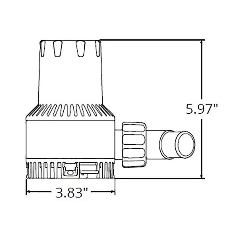 Attwood Marine HD2000 Non-Automatic Bilge Pump, 2000 GPH, 1-1/8 in Outlet, Anti-Airlock Nozzle