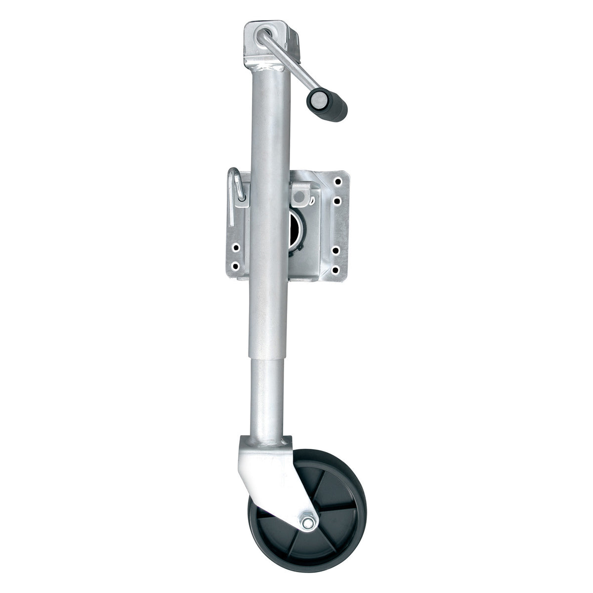 Attwood Marine Fold-Up Trailer Jack, For 3 in x 5 in Tongue, Sidewind Handle, Zinc-Plated Steel