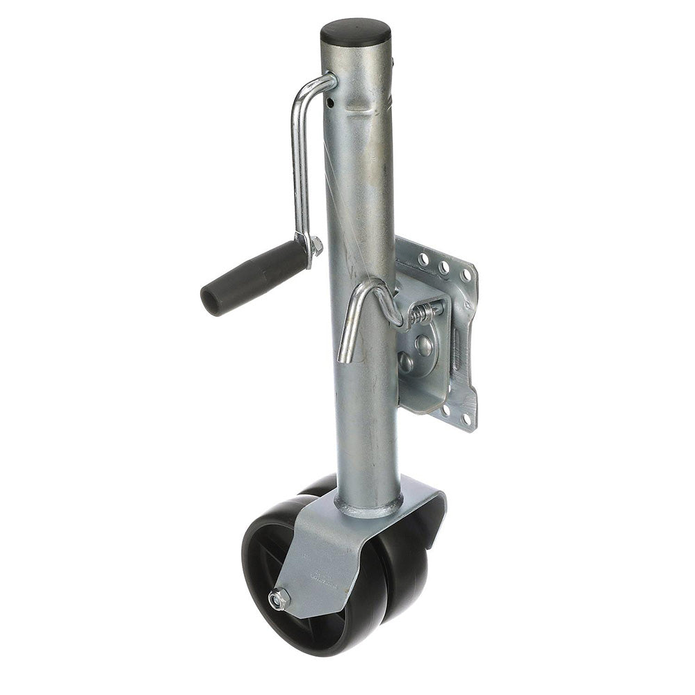 Attwood Marine Fold-Up Trailer Jack, For 3 in x 5 in Tongue, Sidewind Handle, Zinc-Plated Steel