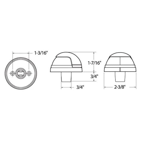 Attwood Marine Pulsar 5040 Series Deck-Mount Sidelights, 1-Mile, 12V, 112.5°