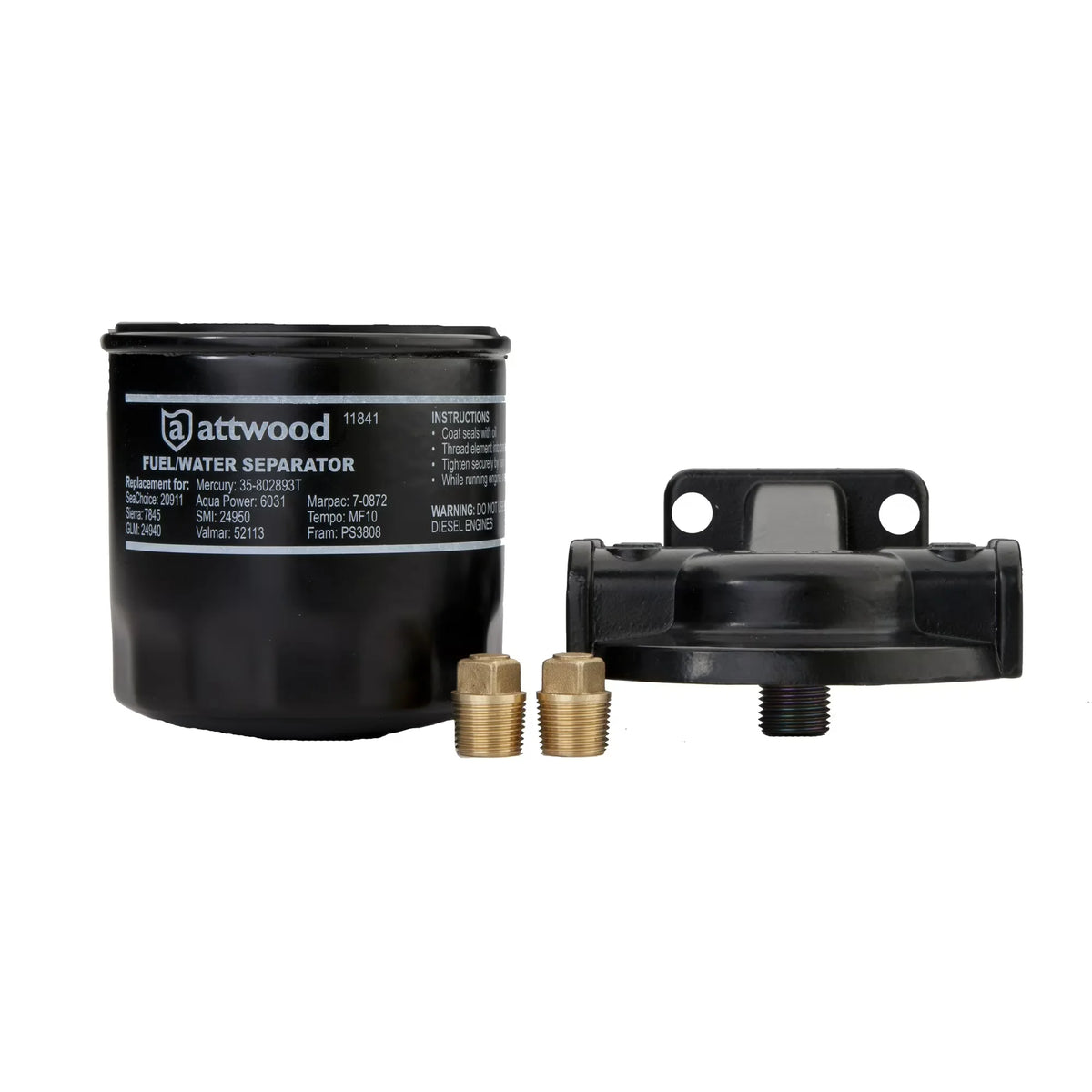 Attwood Marine Fuel/Water Separator, 10 Micron, Double Seal