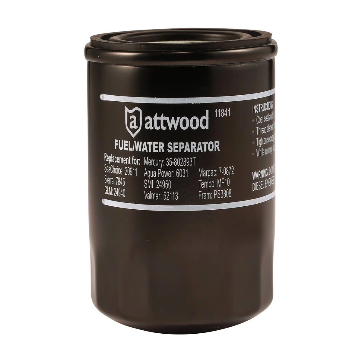 Attwood Marine Fuel/Water Separator, 10 Micron, Double Seal