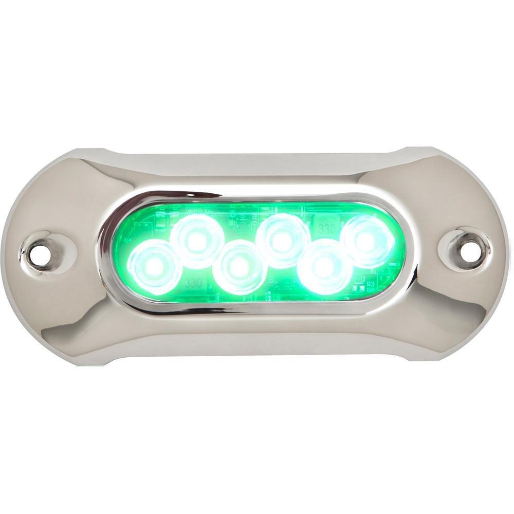 Attwood Marine LightArmor HP Underwater LED Light, 5 in, 6 LED, 12/24V, Surface Mount, 316 Stainless Steel Cover