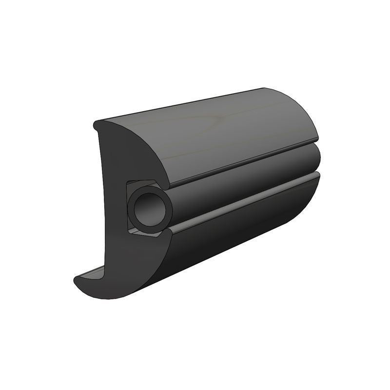 TACO Marine Flexible Vinyl Rub Rail Kit, 1-7/8 in x 1-1/8 in, Black Rail, Black Insert