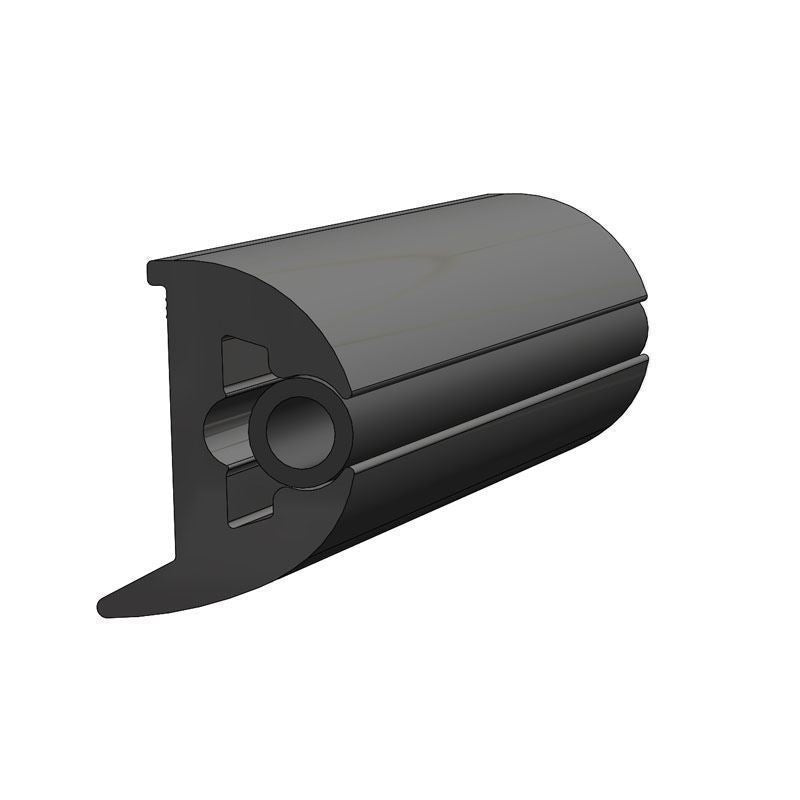 TACO Marine Flexible Vinyl Rub Rail Kit, 1-7/8 in x 1-3/8 in, Black Rail, Black Insert