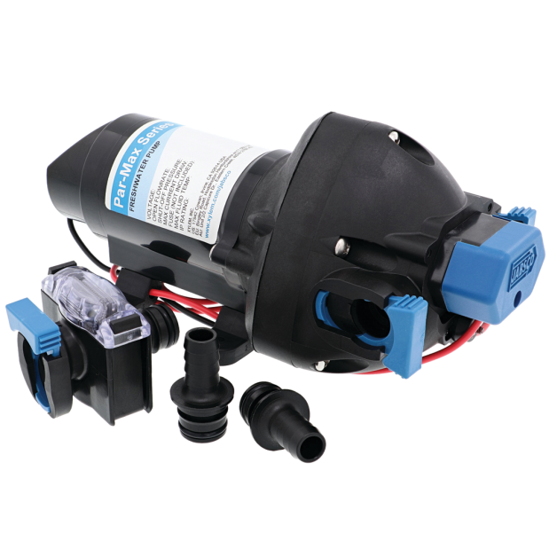 Jabsco Par-Max 2 Freshwater Delivery Pump, 2 GPM, 35 PSI, IPX6