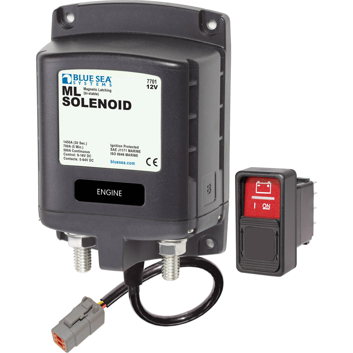 Blue Sea Systems ML Solenoid Switch, 500A, Magnetic Latching