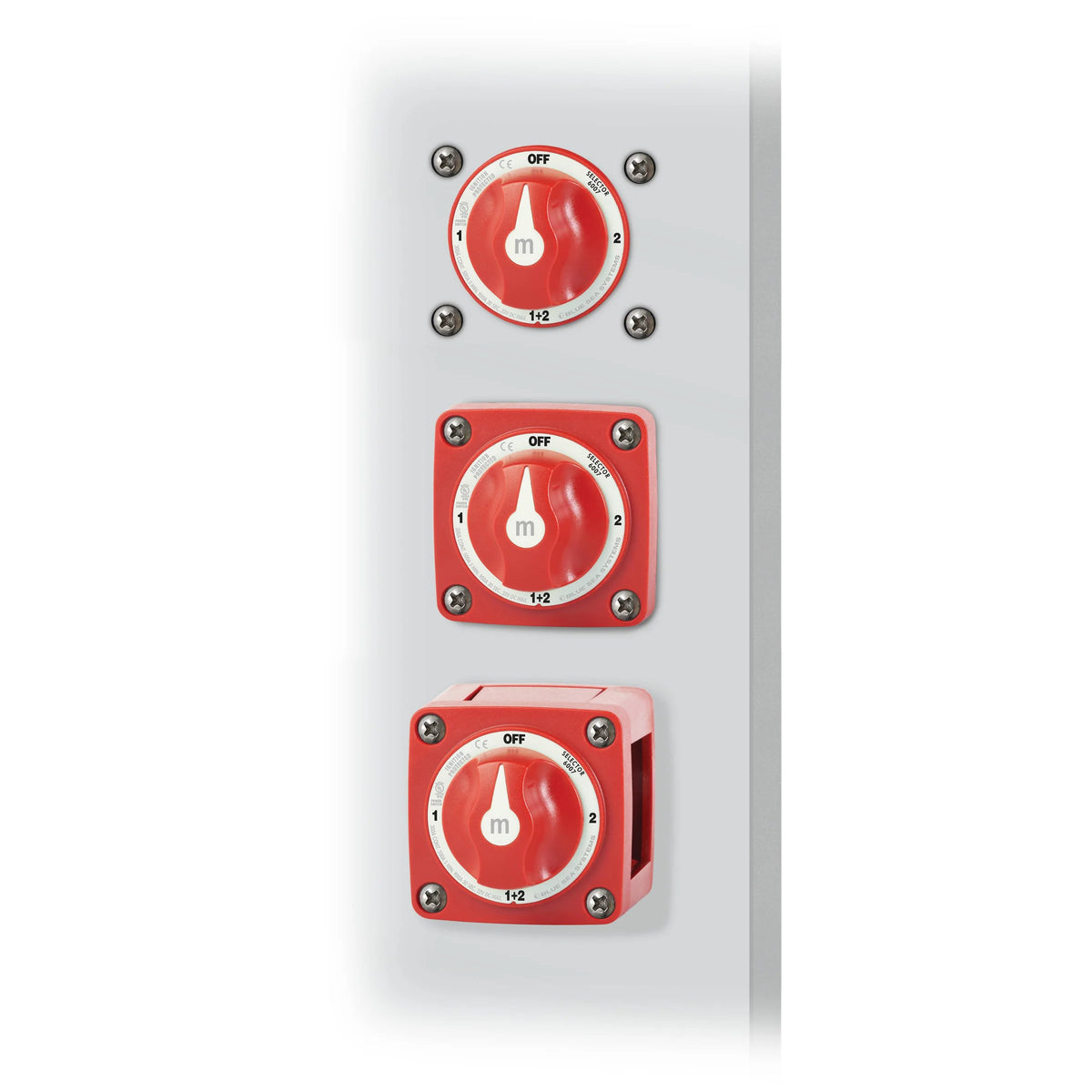 Blue Sea Systems m-Series Mini Selector Battery Switch, 4 Position, Battery Combine, 300A, 32V DC, IP66