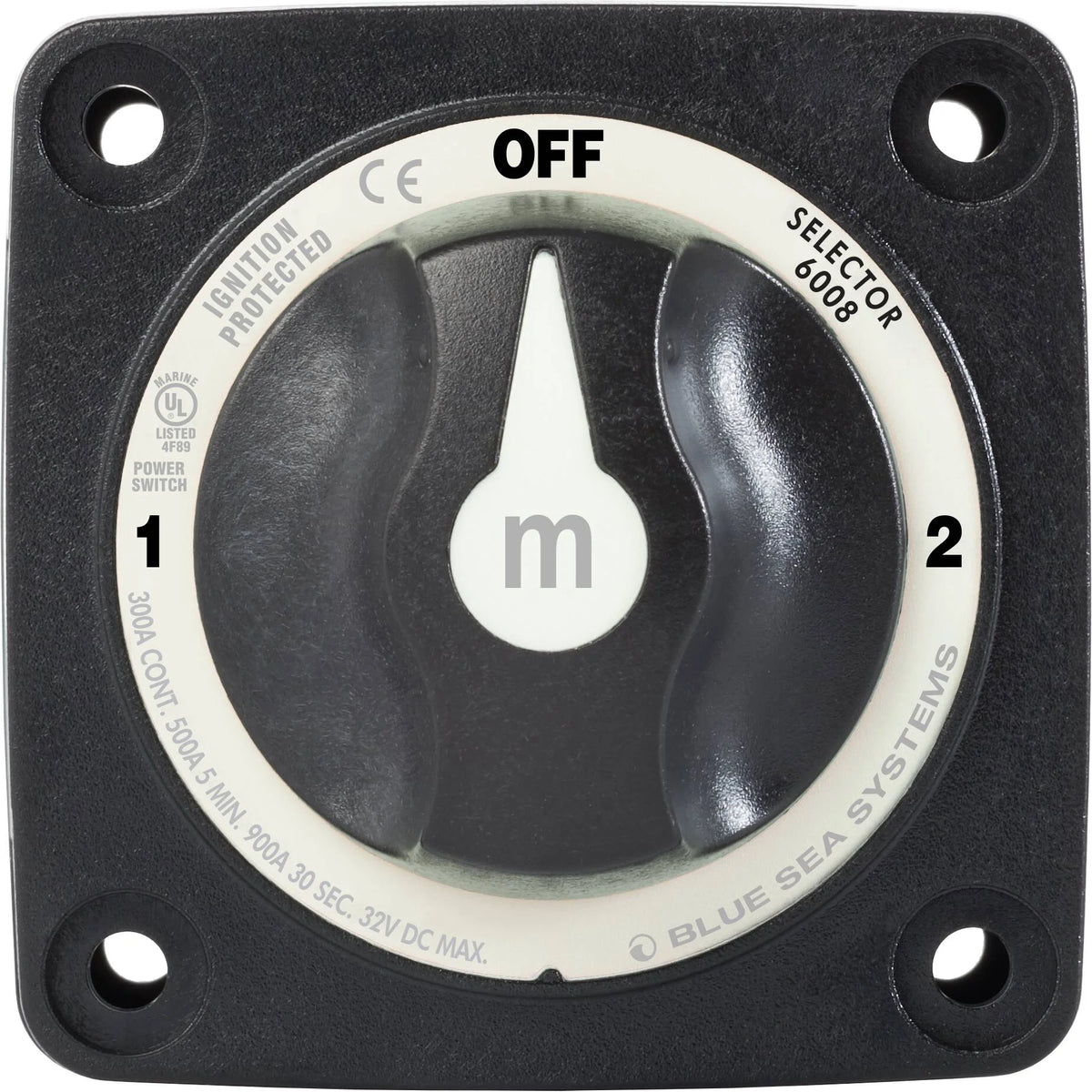 Blue Sea Systems m-Series Selector 3 Position Battery Switch, 32V DC, 300A, IP66